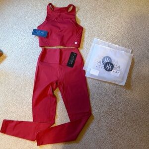 NWT Astoria Women's Vibrant Dark Cherry Workout Set- size M